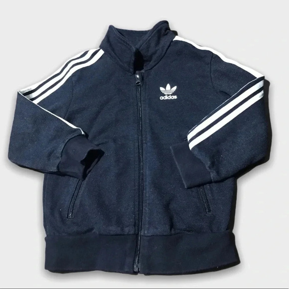 Adidas Navy Blue Cotton Zip Up Jacket - Picture 2 of 5